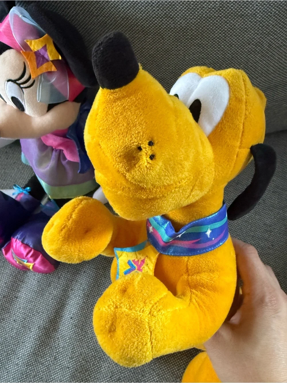 Disney Minnie Mouse Plush and Pluto 70th Anniversary Set - Pink, Purple, Yellow